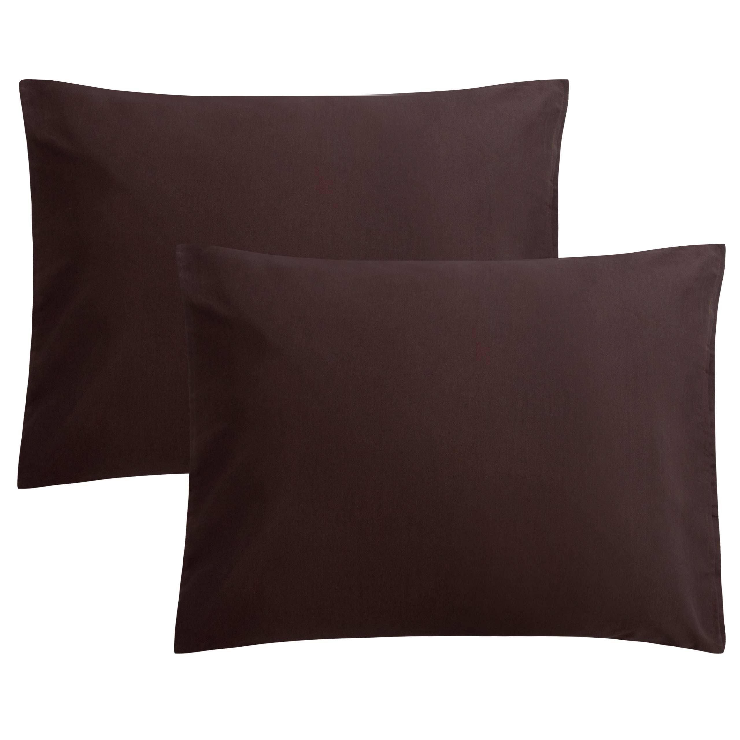 FLXXIE Pillow Cases Queen, Soft Microfiber Pillow Covers with Envelope Closure, Wrinkle Resistant Pillowcases, 2 Piece Set, 20x30, Black