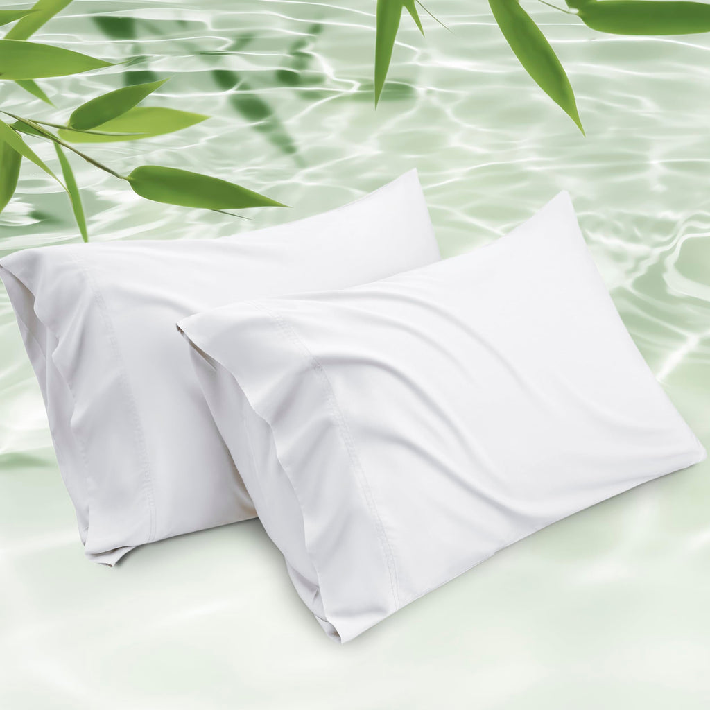 Bedsure Pillow Cases Queen, Cooling Pillow Cases, Rayon Derived from Bamboo Dark Grey Pillowcases Queen Size Set of 2, PureWoven & Soft Bedding Pillow Cover with Envelope Closure,Gifts, 20x30 Inches