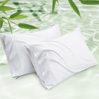 Bedsure Pillow Cases Queen, Cooling Pillow Cases, Rayon Derived from Bamboo Dark Grey Pillowcases Queen Size Set of 2, PureWoven & Soft Bedding Pillow Cover with Envelope Closure,Gifts, 20x30 Inches