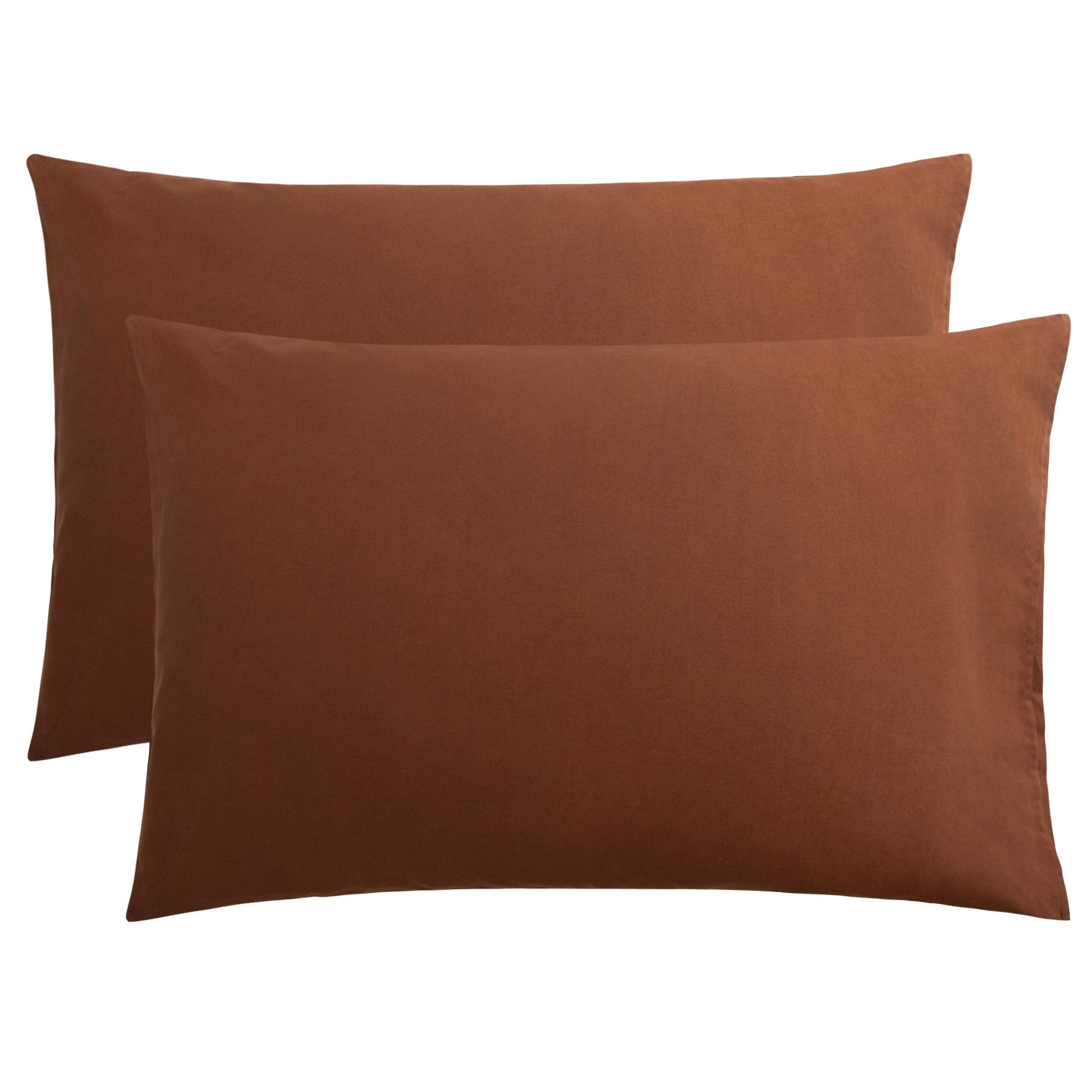 FLXXIE Pillow Cases Queen, Soft Microfiber Pillow Covers with Envelope Closure, Wrinkle Resistant Pillowcases, 2 Piece Set, 20x30, Black