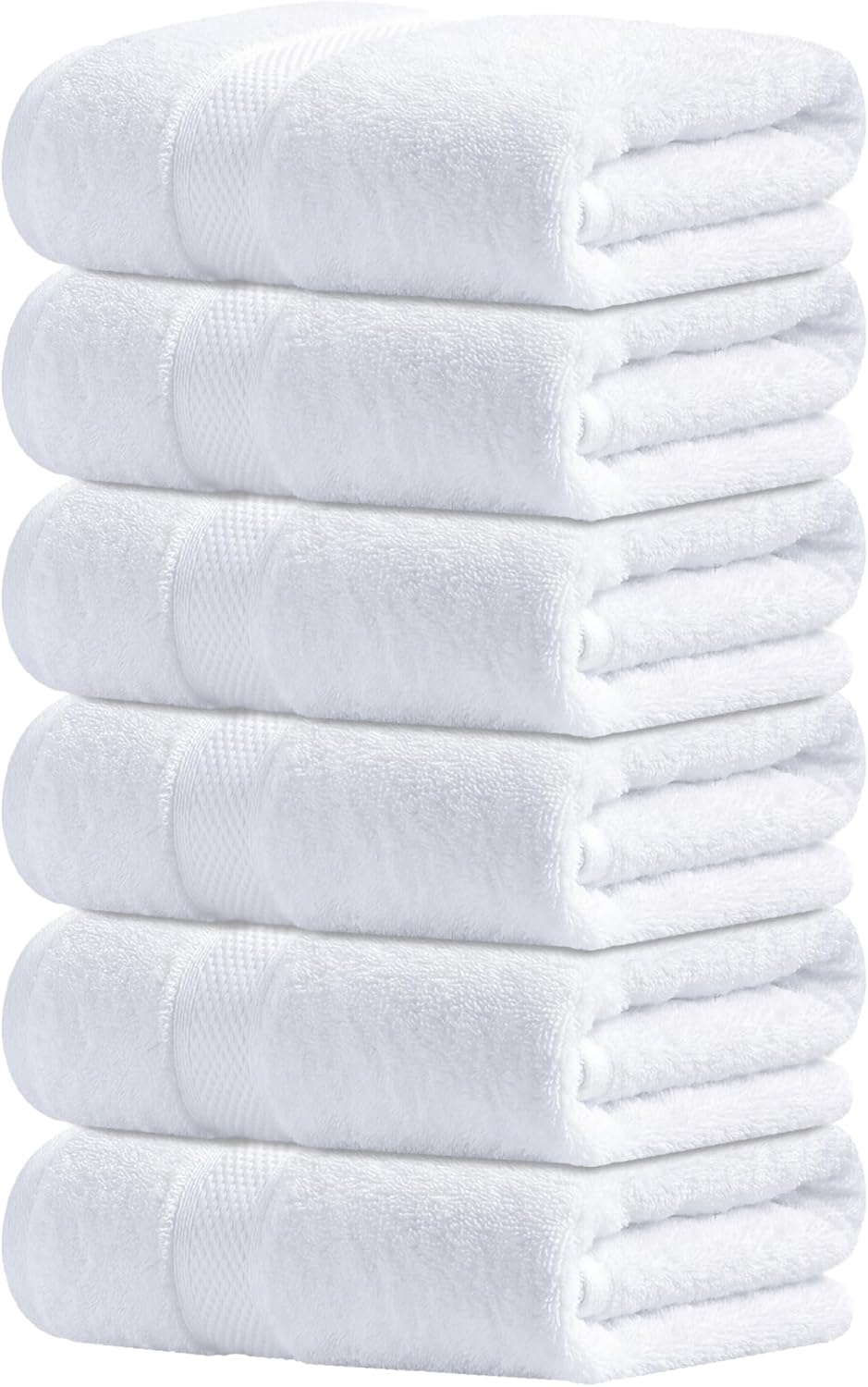 Infinitee Xclusives White Hand Towels for Bathroom - Set of 6 (16x28 inches) 600 GSM, 100% Cotton Ultra Soft, Quick Drying, Hotel Quality Hand Towel Set (Brilliant White, Hand Towels)