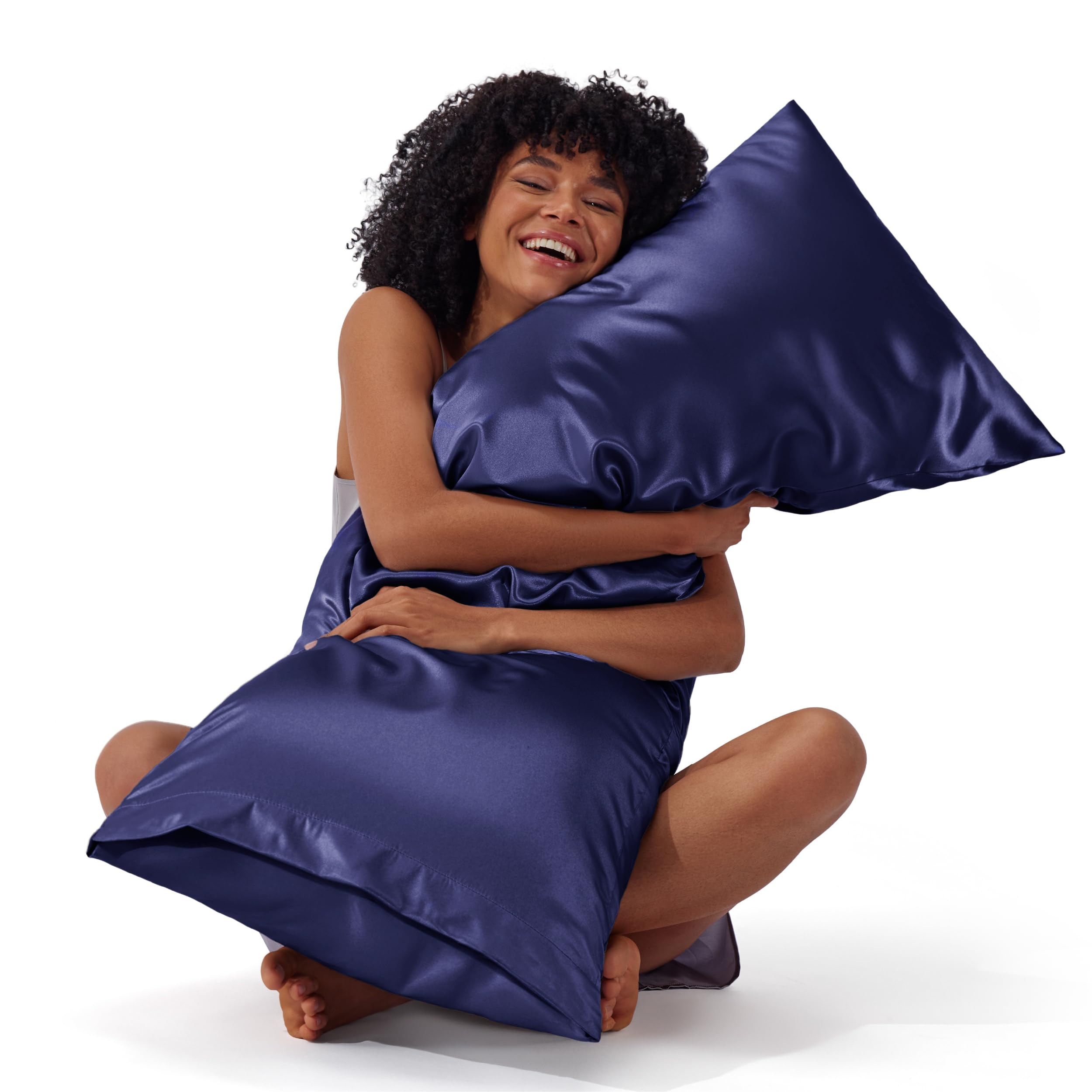 Bedsure Satin Pillowcases, Similar to Silk Pillow Cases Queen Size Set of 2, Cooling Pillow Case for Sleeping Women with Envelope Closure, Gifts for Women Men, Beige, 20x30 Inches, 2pcs