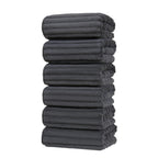 Set of 6 14X29.5 Inch Quick Dry Soft Microfiber Hand Towels with Hanging Loops for Bathroom Spa Kitchen Hotel, Brick Red Dark Grey Brown