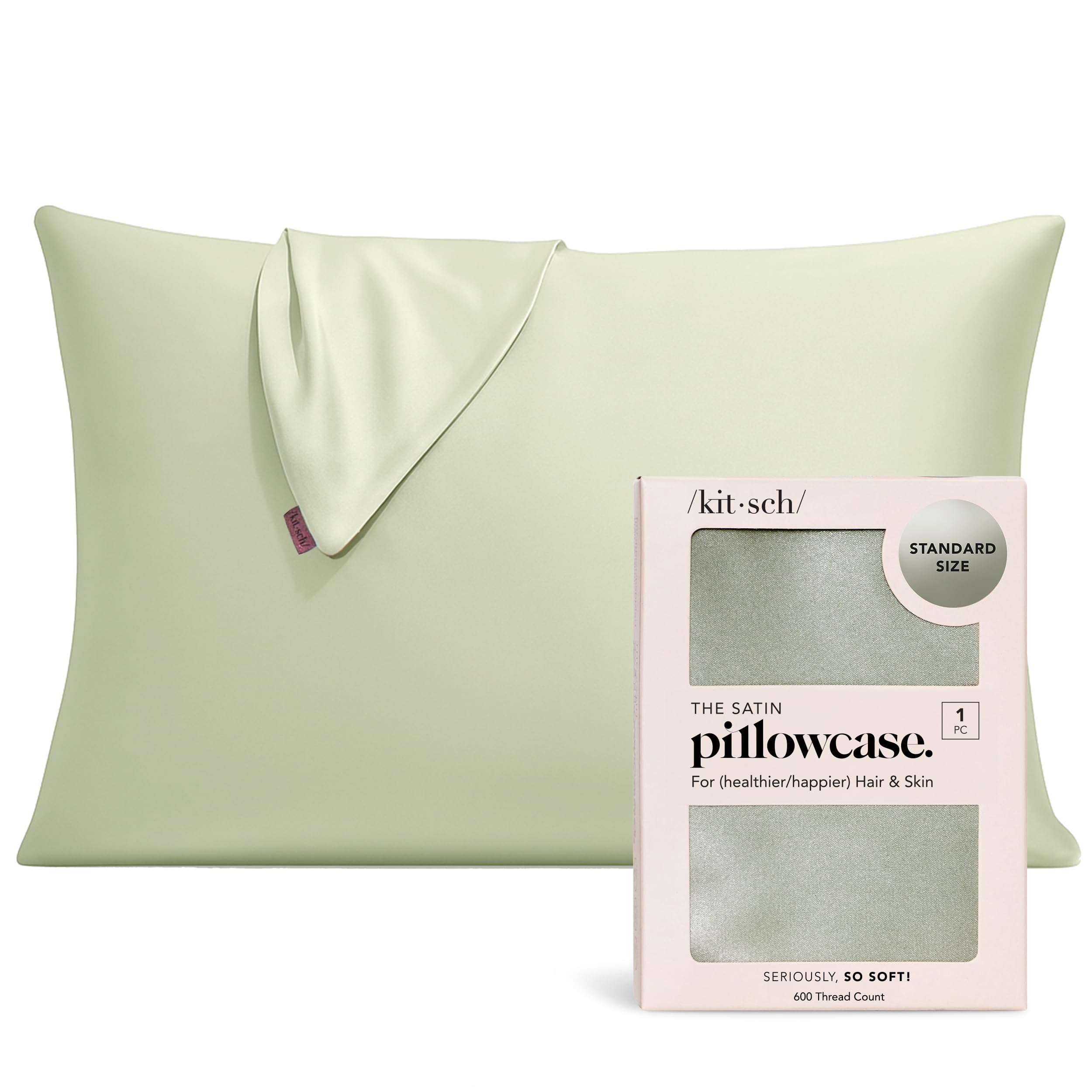 Kitsch Satin Pillowcase with Zipper for Hair & Skin - Softer Than Silk Pillow Cases, Smooth Cooling Satin Pillow Case, Wrinkle-Free, Machine Washable, Pillow Cases Standard Size 19x26 - Cherry Print