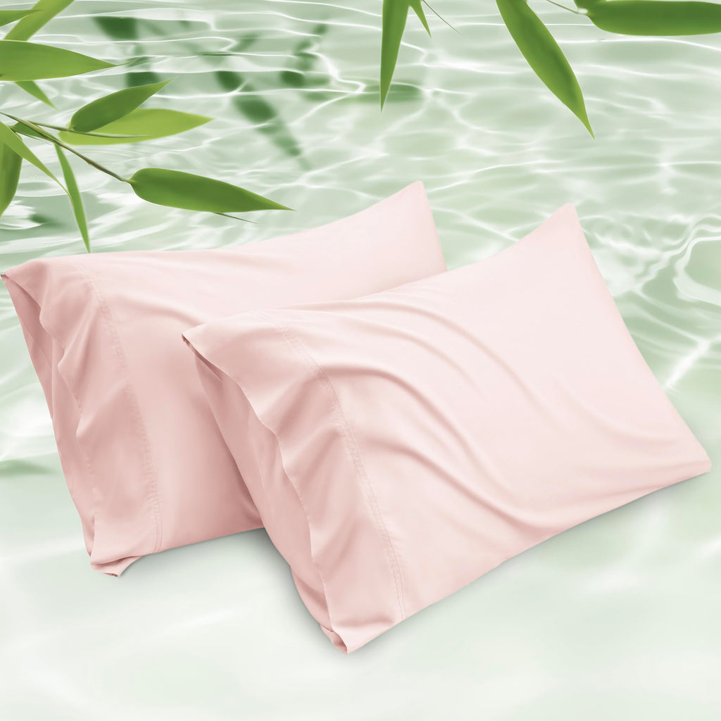 Bedsure Pillow Cases Queen, Cooling Pillow Cases, Rayon Derived from Bamboo Dark Grey Pillowcases Queen Size Set of 2, PureWoven & Soft Bedding Pillow Cover with Envelope Closure,Gifts, 20x30 Inches