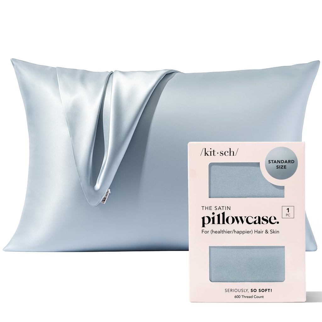 Kitsch Satin Pillowcase with Zipper for Hair & Skin - Softer Than Silk Pillow Cases, Smooth Cooling Satin Pillow Case, Wrinkle-Free, Machine Washable, Pillow Cases Standard Size 19x26 - Cherry Print