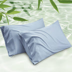 Bedsure Pillow Cases Queen, Cooling Pillow Cases, Rayon Derived from Bamboo Dark Grey Pillowcases Queen Size Set of 2, PureWoven & Soft Bedding Pillow Cover with Envelope Closure,Gifts, 20x30 Inches