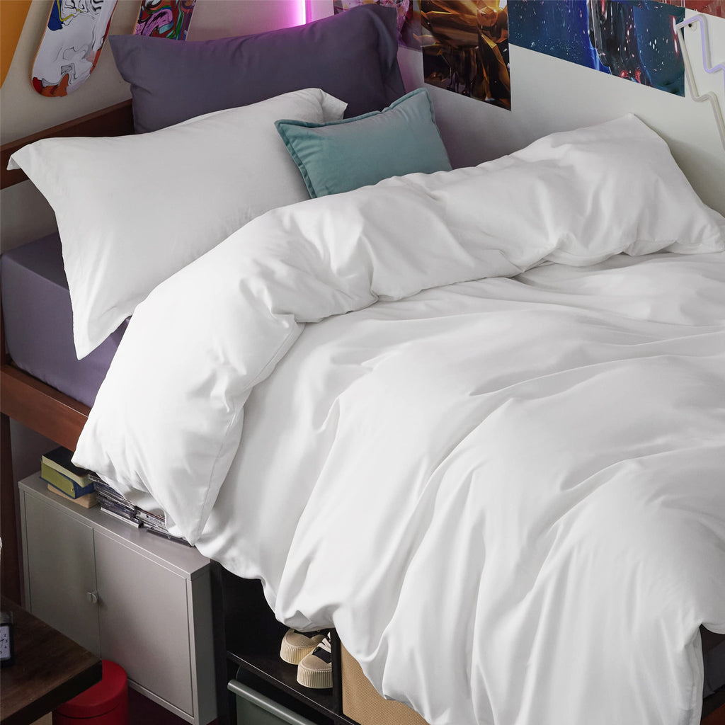 Bedsure White Duvet Cover Queen Size - Soft Double Brushed Bedding Set for Kids & Adults, Zipper Closure, 3 Pieces, Includes 1 Duvet Cover (90"x90") & 2 Pillow Shams, NO Comforter