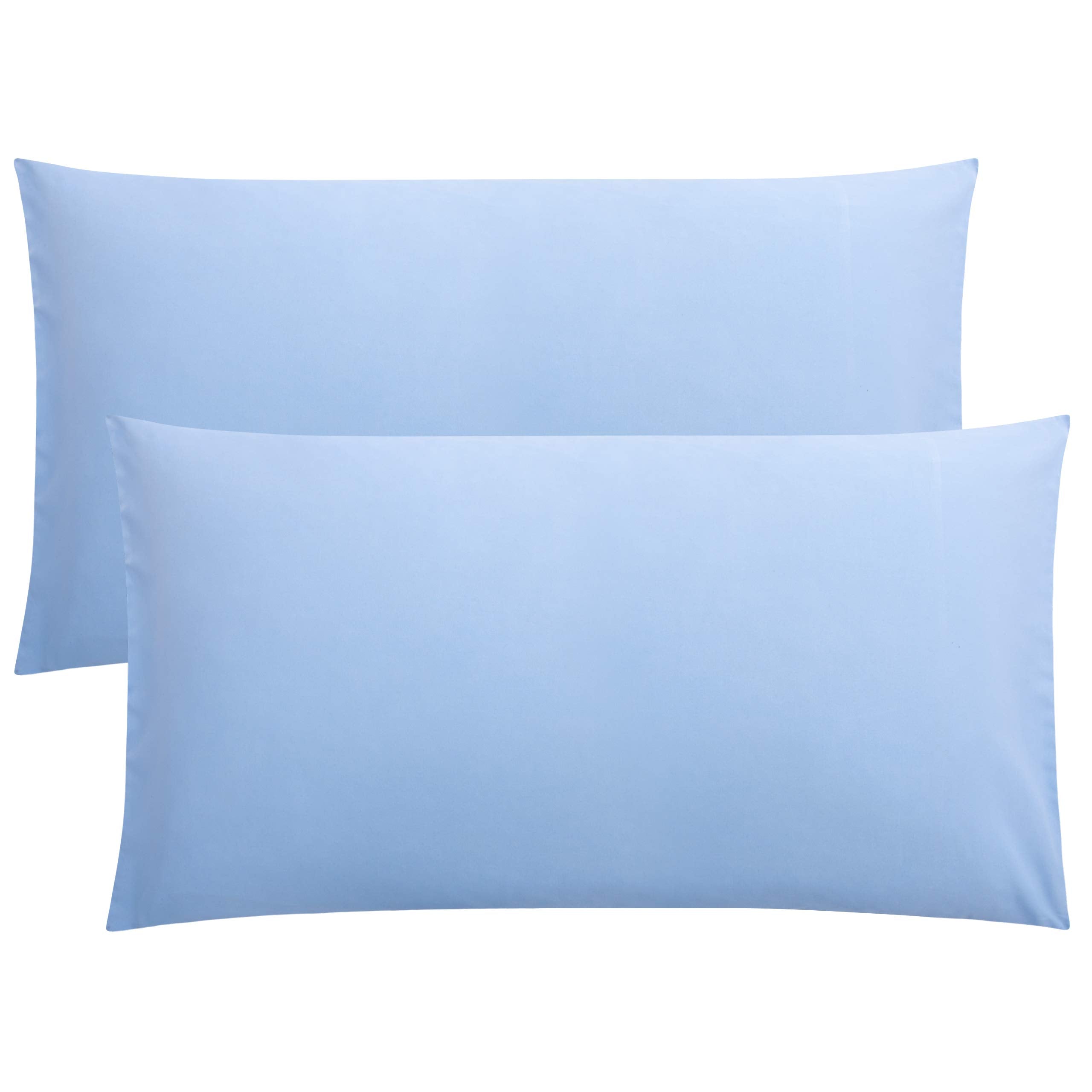 FLXXIE Pillow Cases Queen, Soft Microfiber Pillow Covers with Envelope Closure, Wrinkle Resistant Pillowcases, 2 Piece Set, 20x30, Black