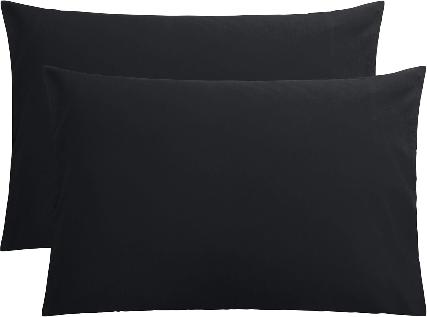 FLXXIE Pillow Cases Queen, Soft Microfiber Pillow Covers with Envelope Closure, Wrinkle Resistant Pillowcases, 2 Piece Set, 20x30, Black