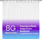 LiBa Bathroom Shower Curtain Waterproof Plastic Shower Curtain Premium PEVA Non-Toxic with Rust Proof Grommets Clear 8G Bathroom Accessories 72x72