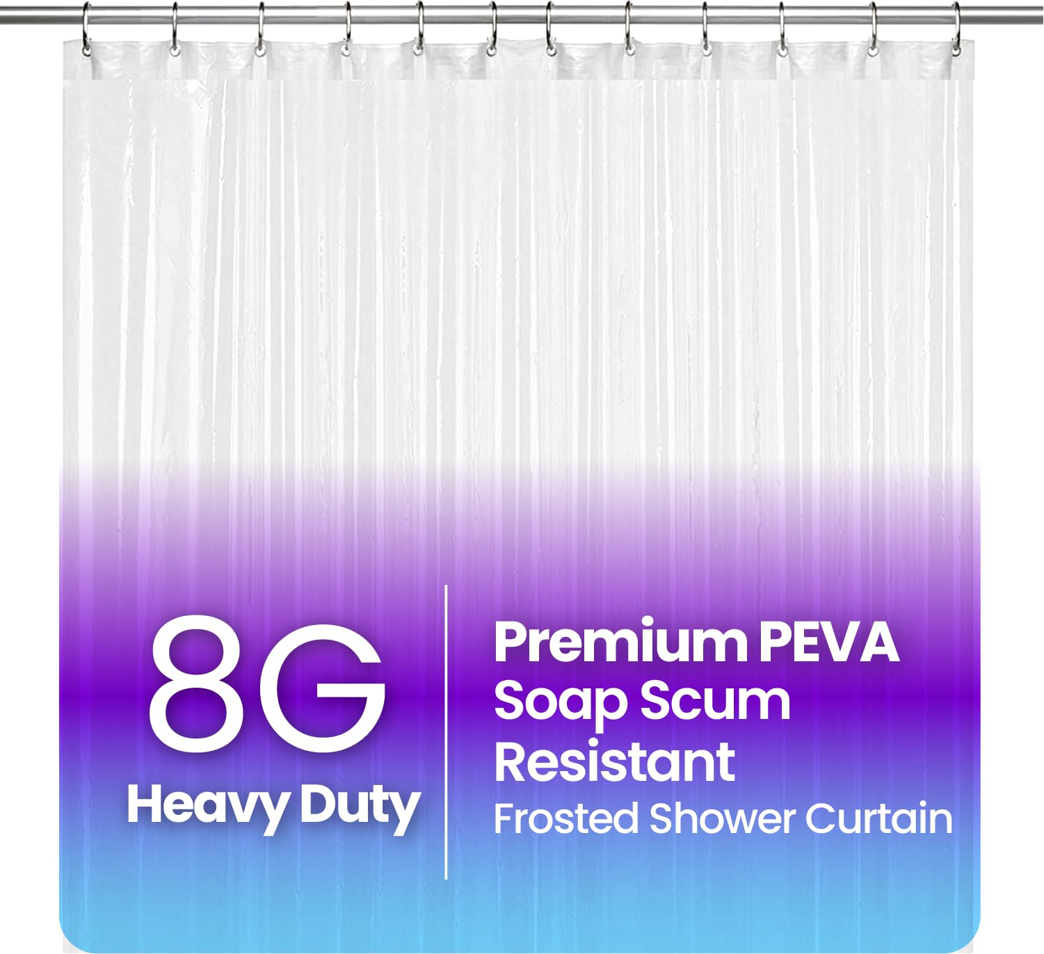 LiBa Bathroom Shower Curtain Waterproof Plastic Shower Curtain Premium PEVA Non-Toxic with Rust Proof Grommets Clear 8G Bathroom Accessories 72x72