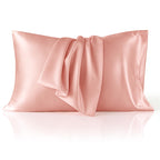Bedsure Satin Pillowcases, Similar to Silk Pillow Cases Queen Size Set of 2, Cooling Pillow Case for Sleeping Women with Envelope Closure, Gifts for Women Men, Beige, 20x30 Inches, 2pcs