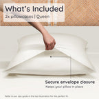 Bambaw 100% Viscose Derived from Bamboo Pillowcase Queen Size – Queen Cooling Pillow Cases Set of 2, with Envelope Closure, Breathable & Super Soft Pillow Cases (Ivory)