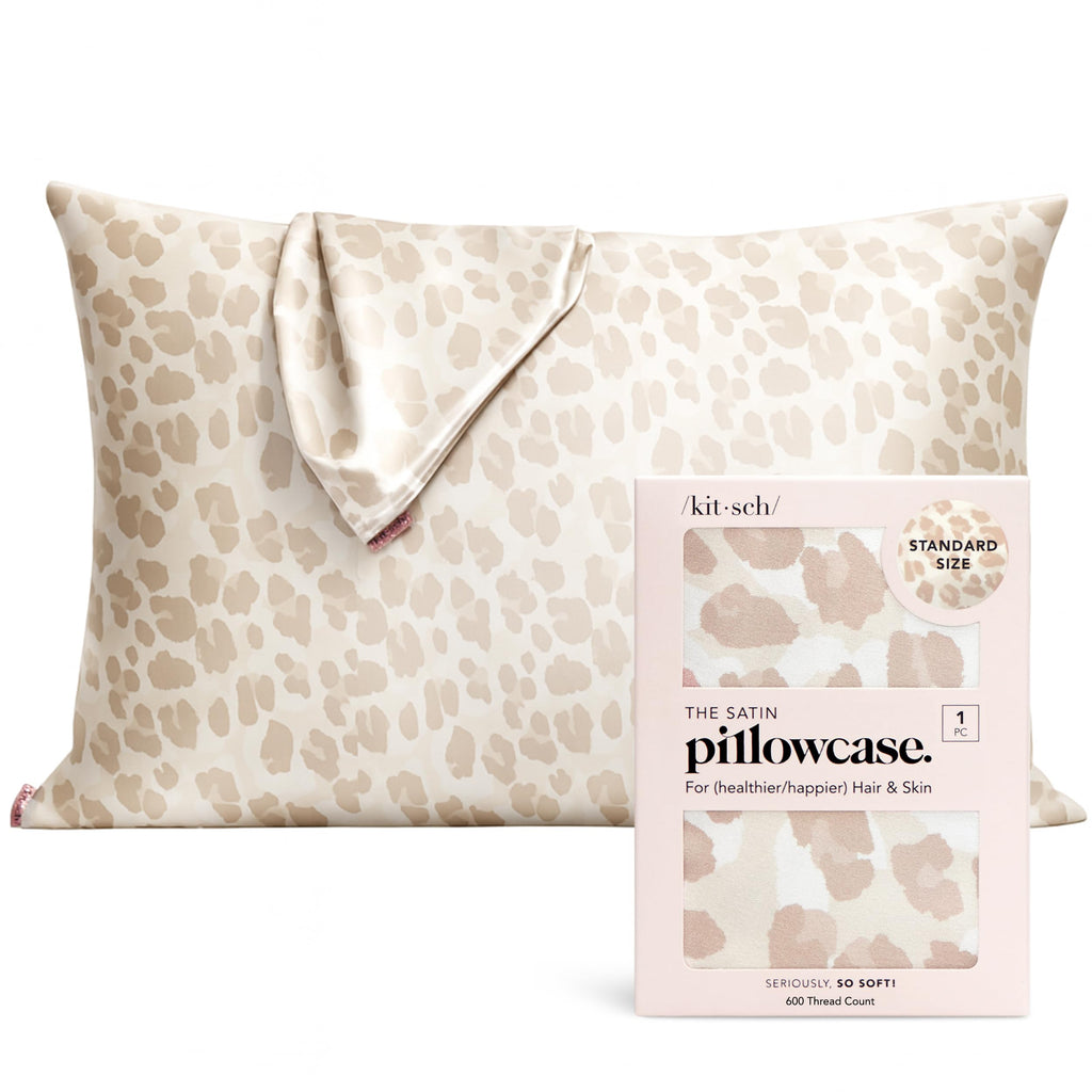 Kitsch Satin Pillowcase with Zipper for Hair & Skin - Softer Than Silk Pillow Cases, Smooth Cooling Satin Pillow Case, Wrinkle-Free, Machine Washable, Pillow Cases Standard Size 19x26 - Cherry Print