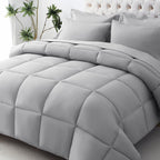 JOLLYVOGUE Queen Comforter Set, Ultra-Soft Bed in a Bag Queen Size 7 Pieces, Oeko-TEX Certified Bedding Set with Down Alternative Comforter, Sheets, Pillowcases & Shams, Black