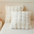 LIFEREVO 2 Pack Fluffy Faux Rabbit Fur Pillow Cases, Luxury Soft Plush Shaggy Bubble Pillowcases Standard Size with Zipper Closure, Furry Fuzzy Ivory Long Pillow Shams Bedroom Living Room 20x26, Beige