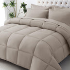 JOLLYVOGUE Queen Comforter Set, Ultra-Soft Bed in a Bag Queen Size 7 Pieces, Oeko-TEX Certified Bedding Set with Down Alternative Comforter, Sheets, Pillowcases & Shams, Black
