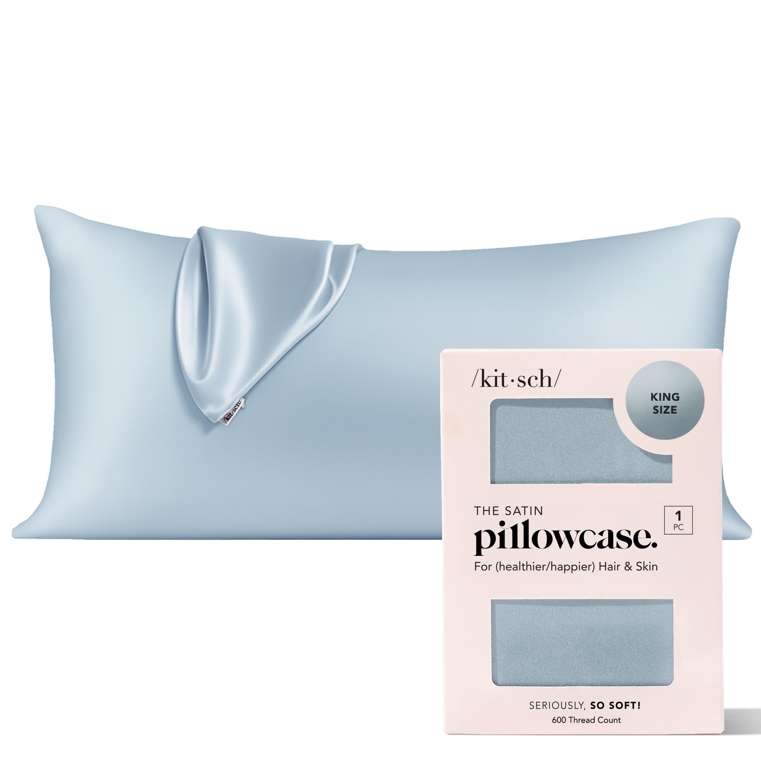 Kitsch Satin Pillowcase with Zipper for Hair & Skin - Softer Than Silk Pillow Cases, Smooth Cooling Satin Pillow Case, Wrinkle-Free, Machine Washable, Pillow Cases Standard Size 19x26 - Cherry Print