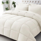 JOLLYVOGUE Queen Comforter Set, Ultra-Soft Bed in a Bag Queen Size 7 Pieces, Oeko-TEX Certified Bedding Set with Down Alternative Comforter, Sheets, Pillowcases & Shams, Black