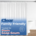 72"x72" Clear 4G PEVA Waterproof Shower Curtain Liner with 3 Magnets for Bathroom, 1 Pack