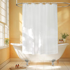 Seenus Waterproof Fabric Shower Curtain Liner with 3 Extra-Large Magnets, 72 x 72 inch Washable Cloth Shower Liner Odorless Hotel Quality, Neutral White Lightweight Shower Curtain for Bathroom