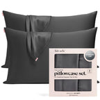 Kitsch Satin Pillowcase with Zipper for Hair & Skin - Softer Than Silk Pillow Cases, Smooth Cooling Satin Pillow Case, Wrinkle-Free, Machine Washable, Pillow Cases Standard Size 19x26 - Cherry Print