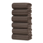 Set of 6 14X29.5 Inch Quick Dry Soft Microfiber Hand Towels with Hanging Loops for Bathroom Spa Kitchen Hotel, Brick Red Dark Grey Brown