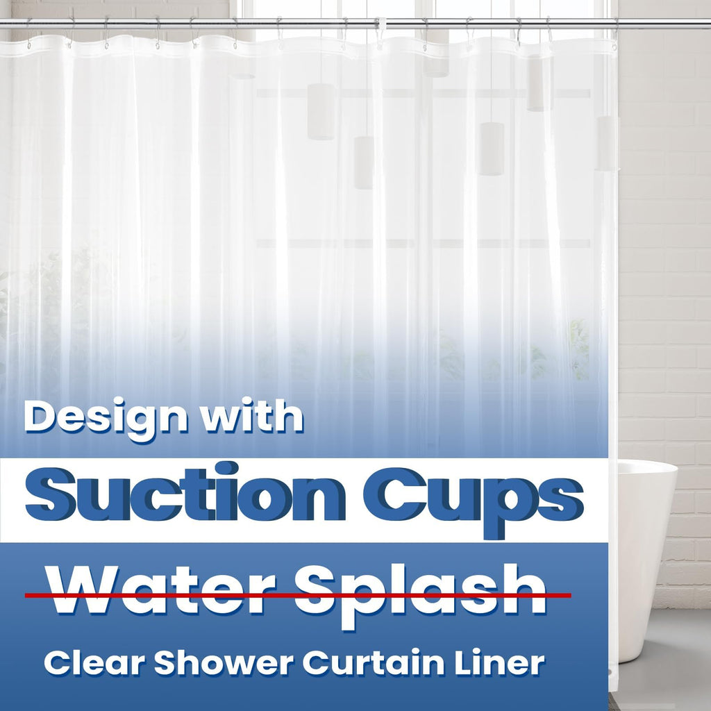 72"x72" Clear 4G PEVA Waterproof Shower Curtain Liner with 3 Magnets for Bathroom, 1 Pack