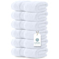 White Classic Luxury Dark Gray Hand Towels - Soft 100% Turkish Cotton | Highly Absorbent Hotel spa Bathroom Towel Collection | 16x30 Inch | Set of 6