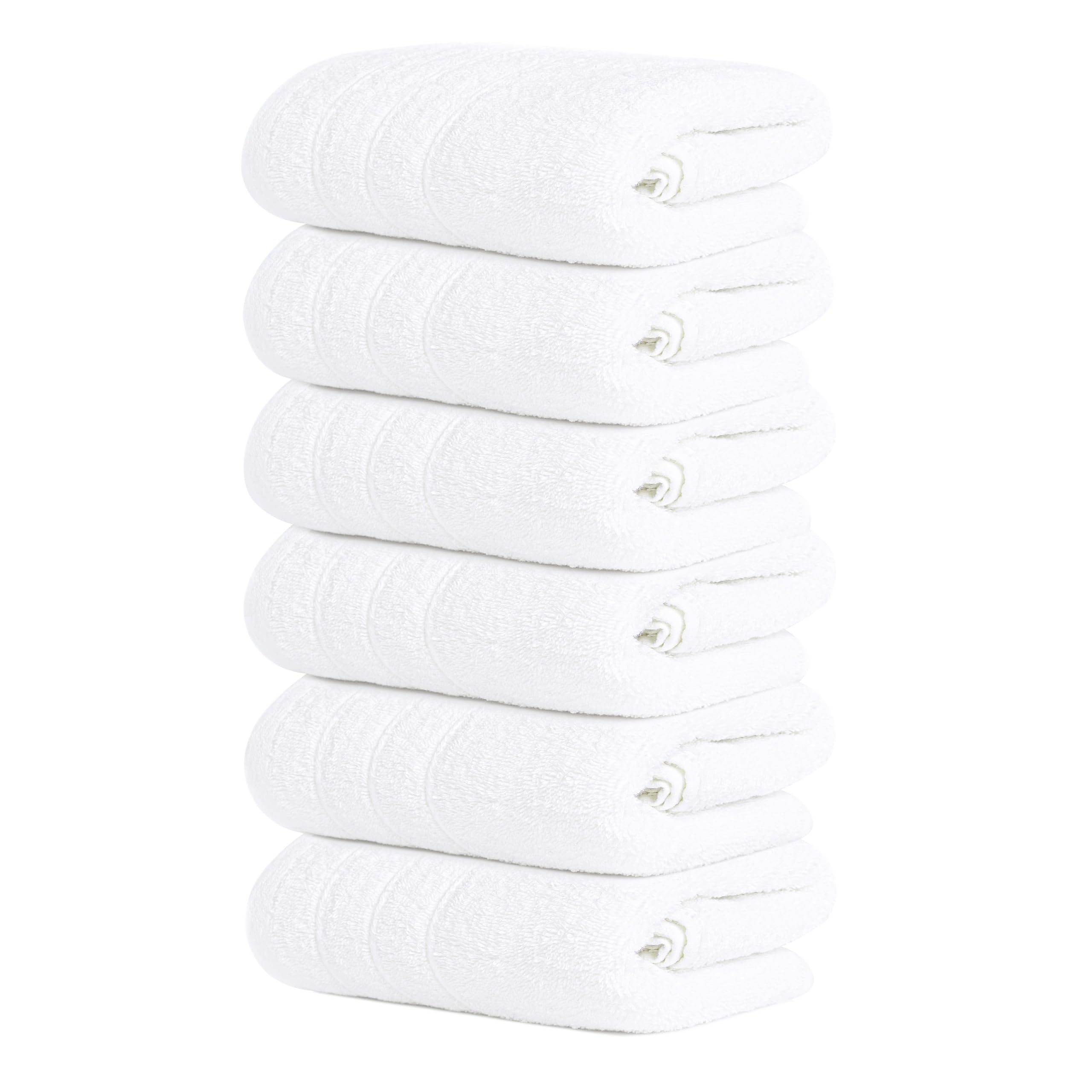 Tens Towels Pack of 6 Hand Towels, 100% Cotton, Lighter Weight, Quick to Dry, 16 x 28 Inches, Super Soft & Absorbent, Perfect for Bathroom & Kitchen, Dark Grey