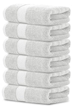 Luxury White Hand Towels - Soft 100% Turkish Cotton | Highly Absorbent Hotel spa Bathroom Towel Collection | 16x30 Inch | Set of 6