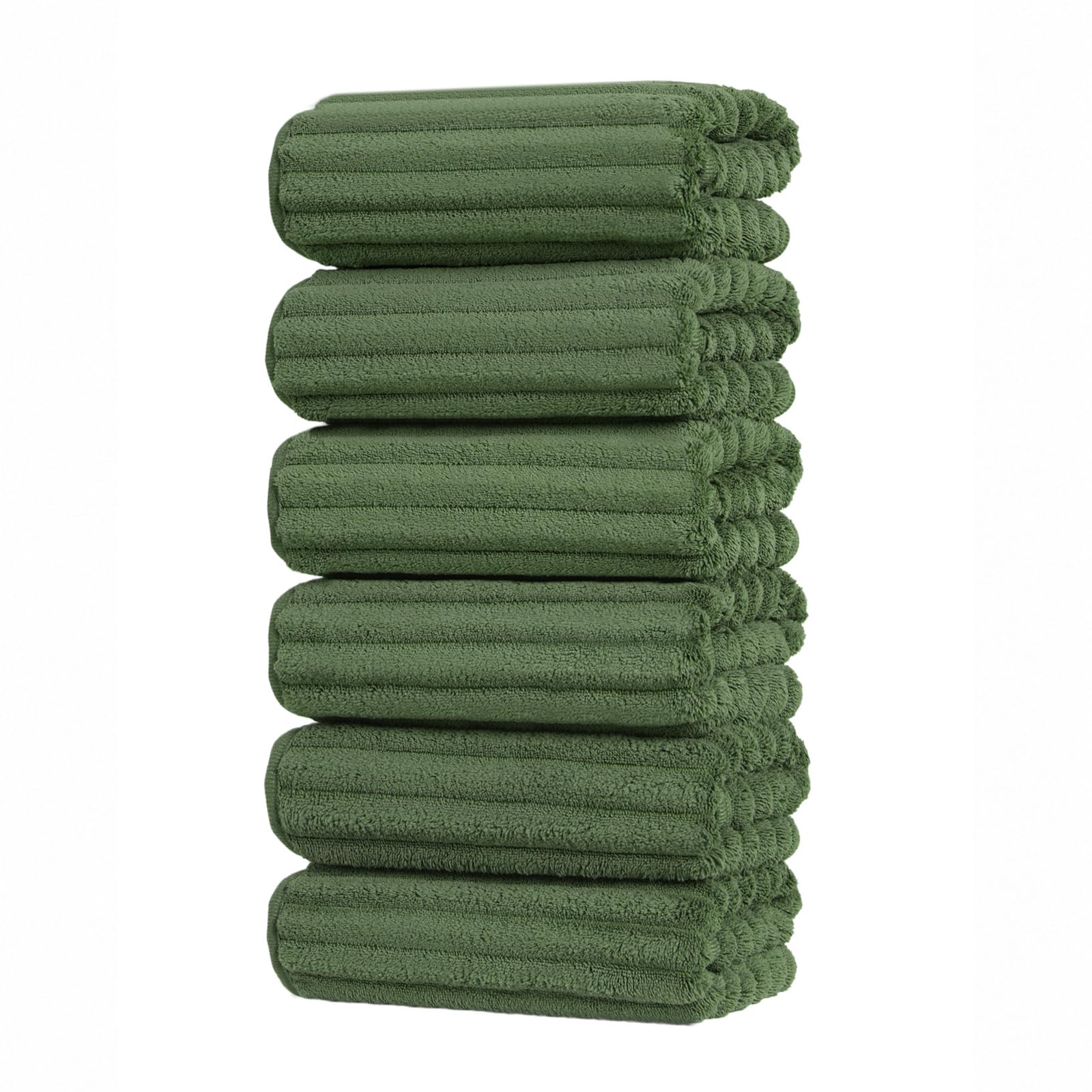 Set of 6 14X29.5 Inch Quick Dry Soft Microfiber Hand Towels with Hanging Loops for Bathroom Spa Kitchen Hotel, Brick Red Dark Grey Brown