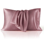 Bedsure Satin Pillowcases, Similar to Silk Pillow Cases Queen Size Set of 2, Cooling Pillow Case for Sleeping Women with Envelope Closure, Gifts for Women Men, Beige, 20x30 Inches, 2pcs