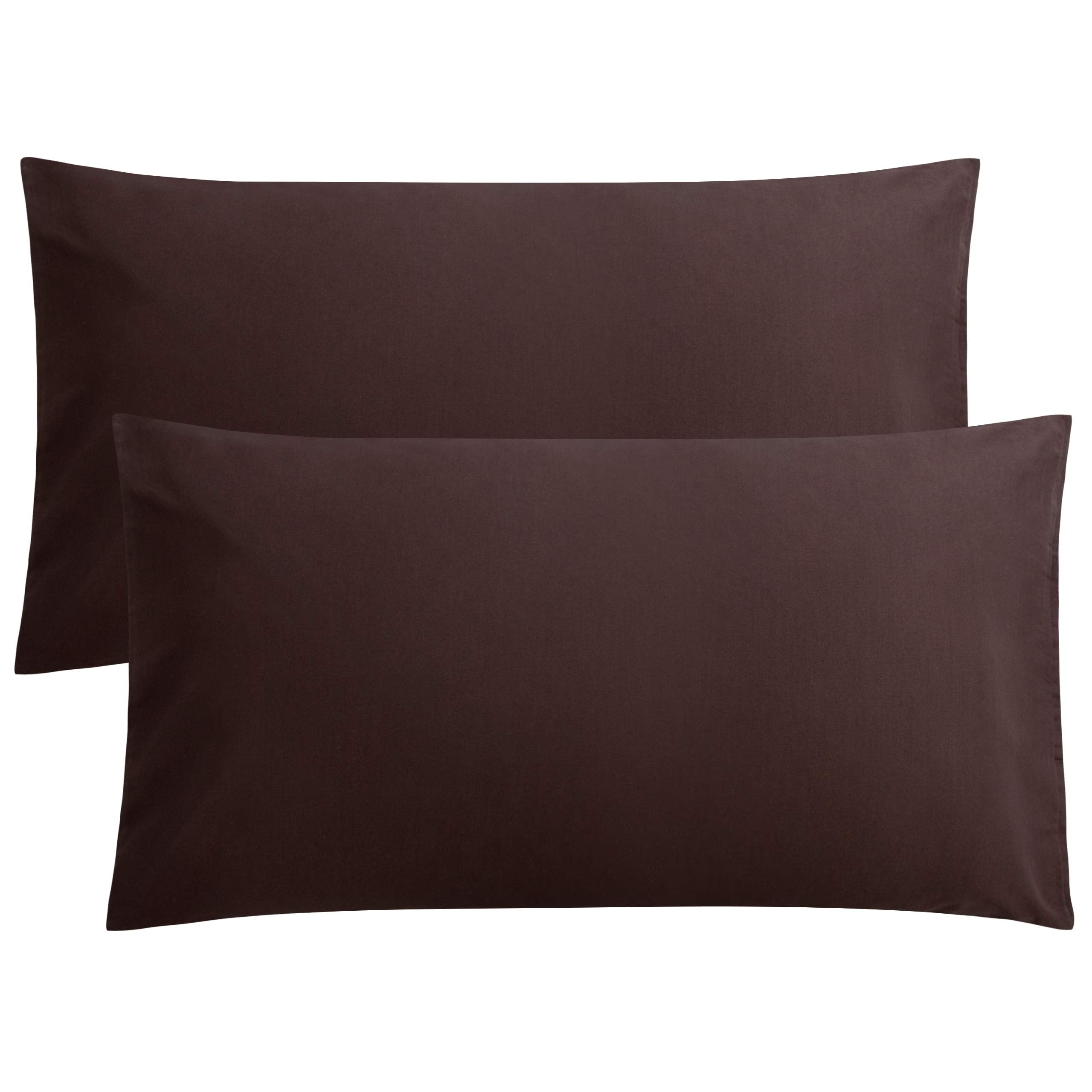 FLXXIE Pillow Cases Queen, Soft Microfiber Pillow Covers with Envelope Closure, Wrinkle Resistant Pillowcases, 2 Piece Set, 20x30, Black
