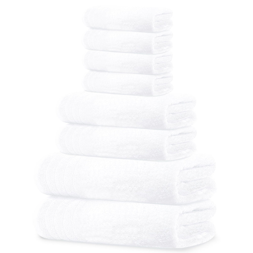 Tens Towels Pack of 8 Towels Set, 2 Extra Large Bath, 2 Hand, 4 Washcloths, 100% Cotton, Lighter Weight, Quicker to Dry, Super Absorbent, Perfect for Bathroom, Dark Grey