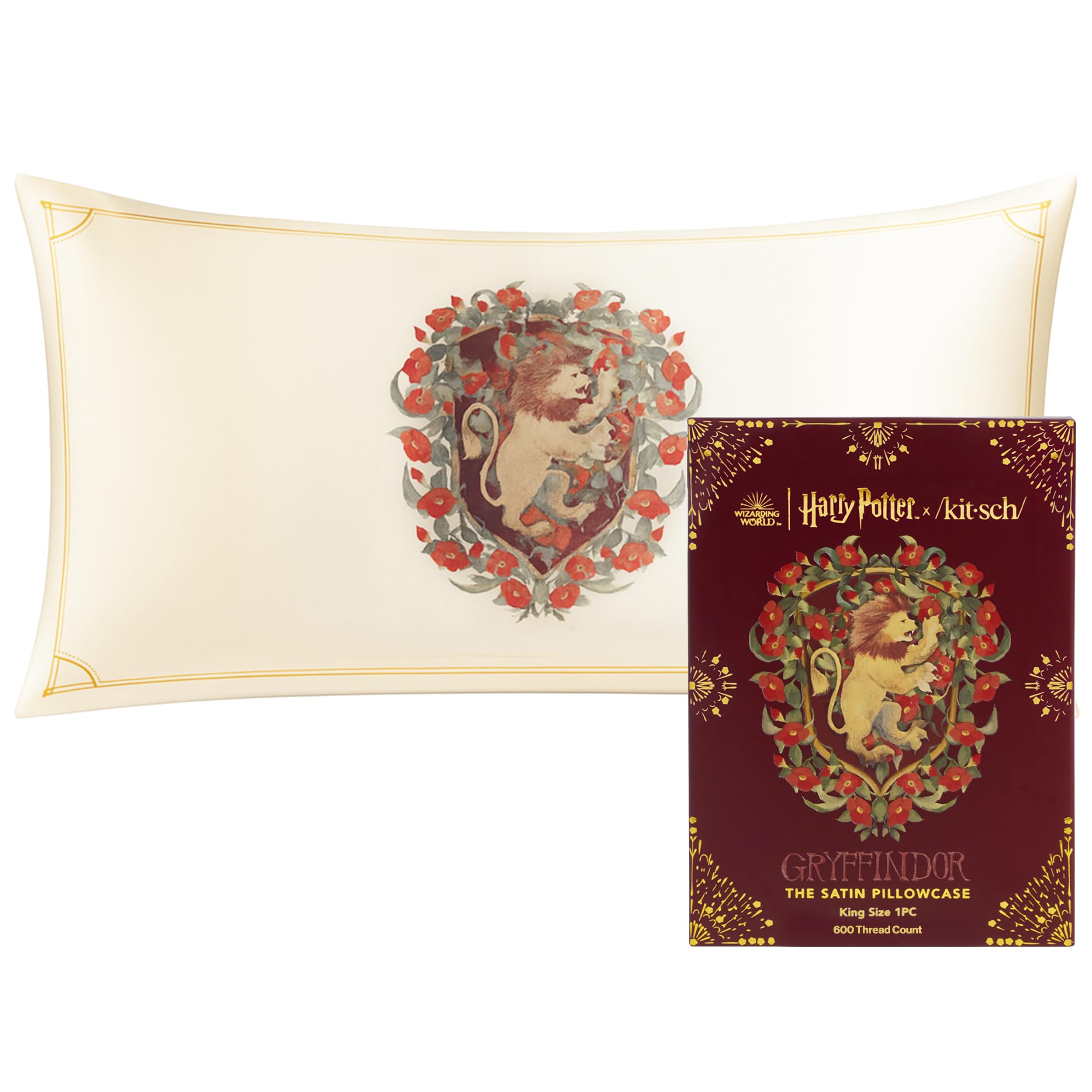 19x36 Garden Toile Zippered Cooling Satin Pillowcase Wrinkle-Soft for Hair & Skin, Softer Than Silk