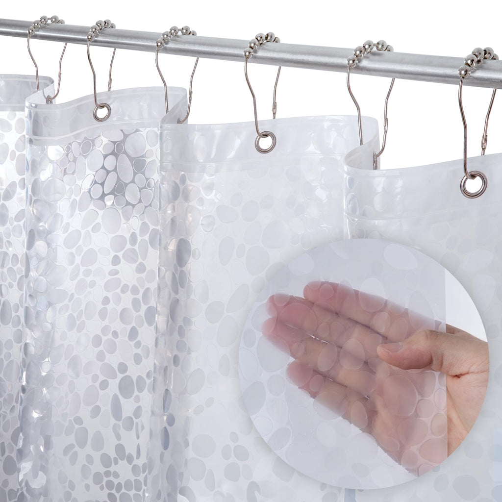LiBa Bathroom Shower Curtain Waterproof Plastic Shower Curtain Premium PEVA Non-Toxic with Rust Proof Grommets Clear 8G Bathroom Accessories 72x72