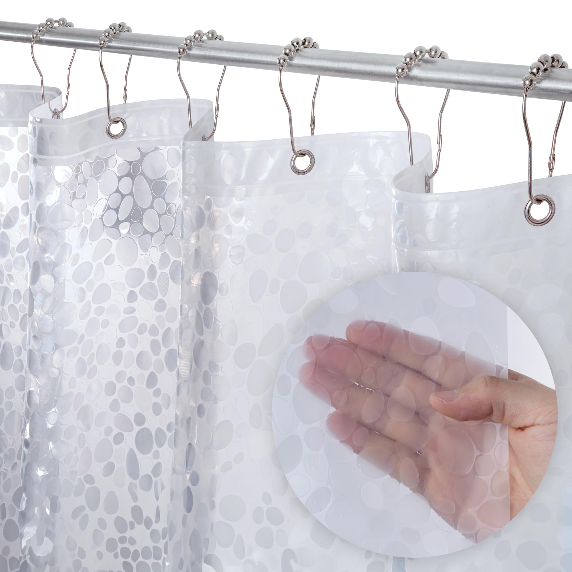 LiBa Bathroom Shower Curtain Waterproof Plastic Shower Curtain Premium PEVA Non-Toxic with Rust Proof Grommets Clear 8G Bathroom Accessories 72x72
