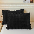 LIFEREVO 2 Pack Fluffy Faux Rabbit Fur Pillow Cases, Luxury Soft Plush Shaggy Bubble Pillowcases Standard Size with Zipper Closure, Furry Fuzzy Ivory Long Pillow Shams Bedroom Living Room 20x26, Beige