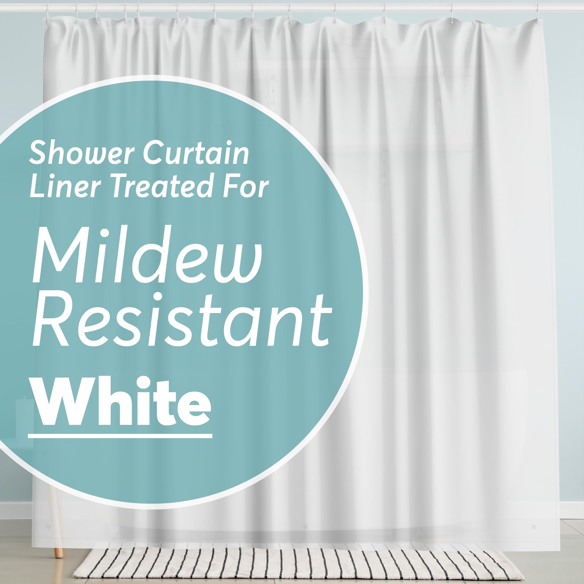 BigFoot Clear Shower Curtain - 72x72 Odorless Plastic with Magnets, Washable Long Bathroom Curtain - Premium PEVA Waterproof Bath Curtain, Rust-Proof Bathroom Essentials