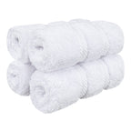 American Soft Linen Luxury Hand Towels for Bathroom, 100% Cotton Turkish 4 Piece Hand Towel Set, 600 GSM Hand Face Towels for Kitchen, White Hand Towels
