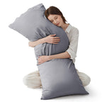 Bedsure Pillow Cases Queen, Cooling Pillow Cases, Rayon Derived from Bamboo Dark Grey Pillowcases Queen Size Set of 2, PureWoven & Soft Bedding Pillow Cover with Envelope Closure,Gifts, 20x30 Inches