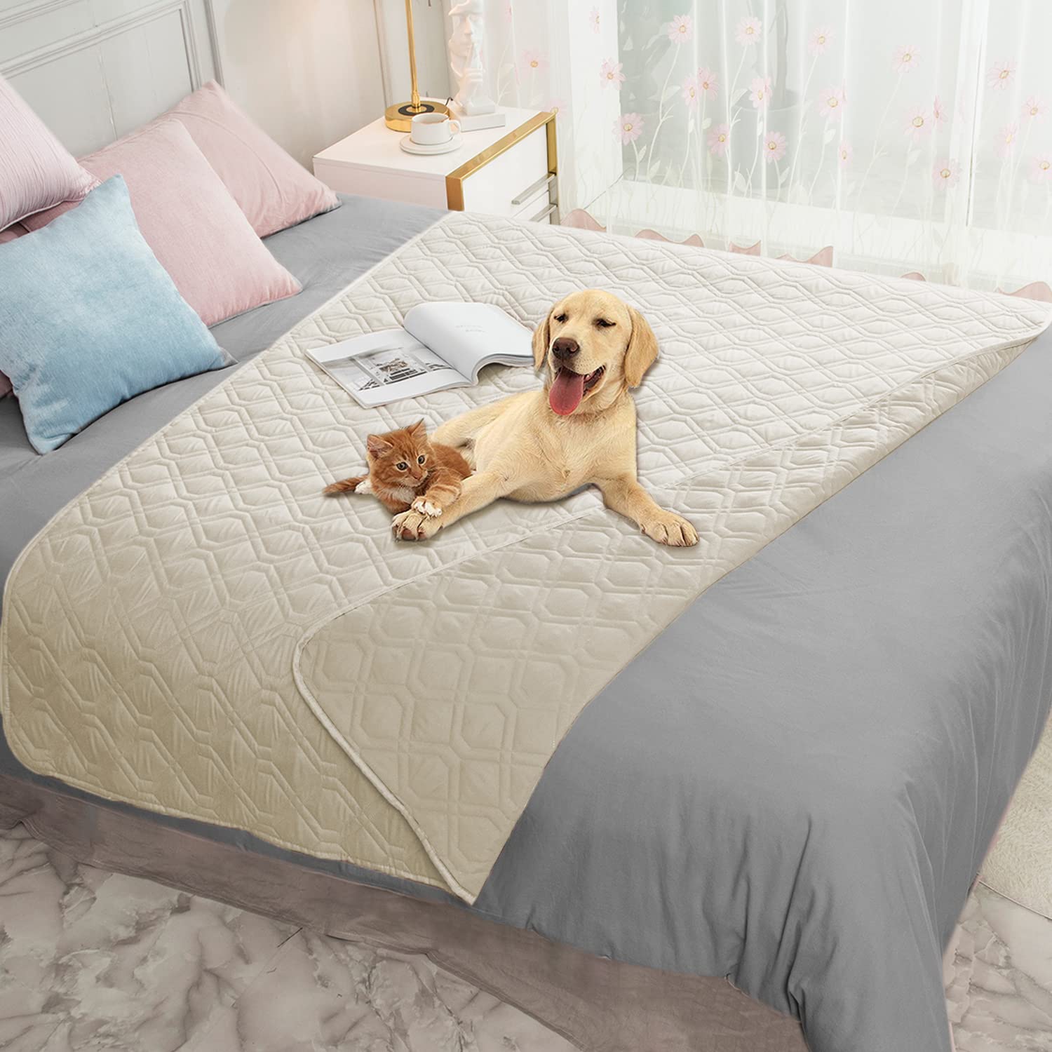 Ameritex Waterproof Dog Bed Cover Pet Blanket for Furniture Bed Couch Sofa Reversible