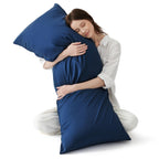 Bedsure Pillow Cases Queen, Cooling Pillow Cases, Rayon Derived from Bamboo Dark Grey Pillowcases Queen Size Set of 2, PureWoven & Soft Bedding Pillow Cover with Envelope Closure,Gifts, 20x30 Inches