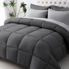 JOLLYVOGUE Queen Comforter Set, Ultra-Soft Bed in a Bag Queen Size 7 Pieces, Oeko-TEX Certified Bedding Set with Down Alternative Comforter, Sheets, Pillowcases & Shams, Black