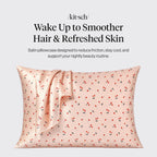 Kitsch Satin Pillowcase with Zipper for Hair & Skin - Softer Than Silk Pillow Cases, Smooth Cooling Satin Pillow Case, Wrinkle-Free, Machine Washable, Pillow Cases Standard Size 19x26 - Cherry Print