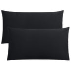FLXXIE Pillow Cases Queen, Soft Microfiber Pillow Covers with Envelope Closure, Wrinkle Resistant Pillowcases, 2 Piece Set, 20x30, Black