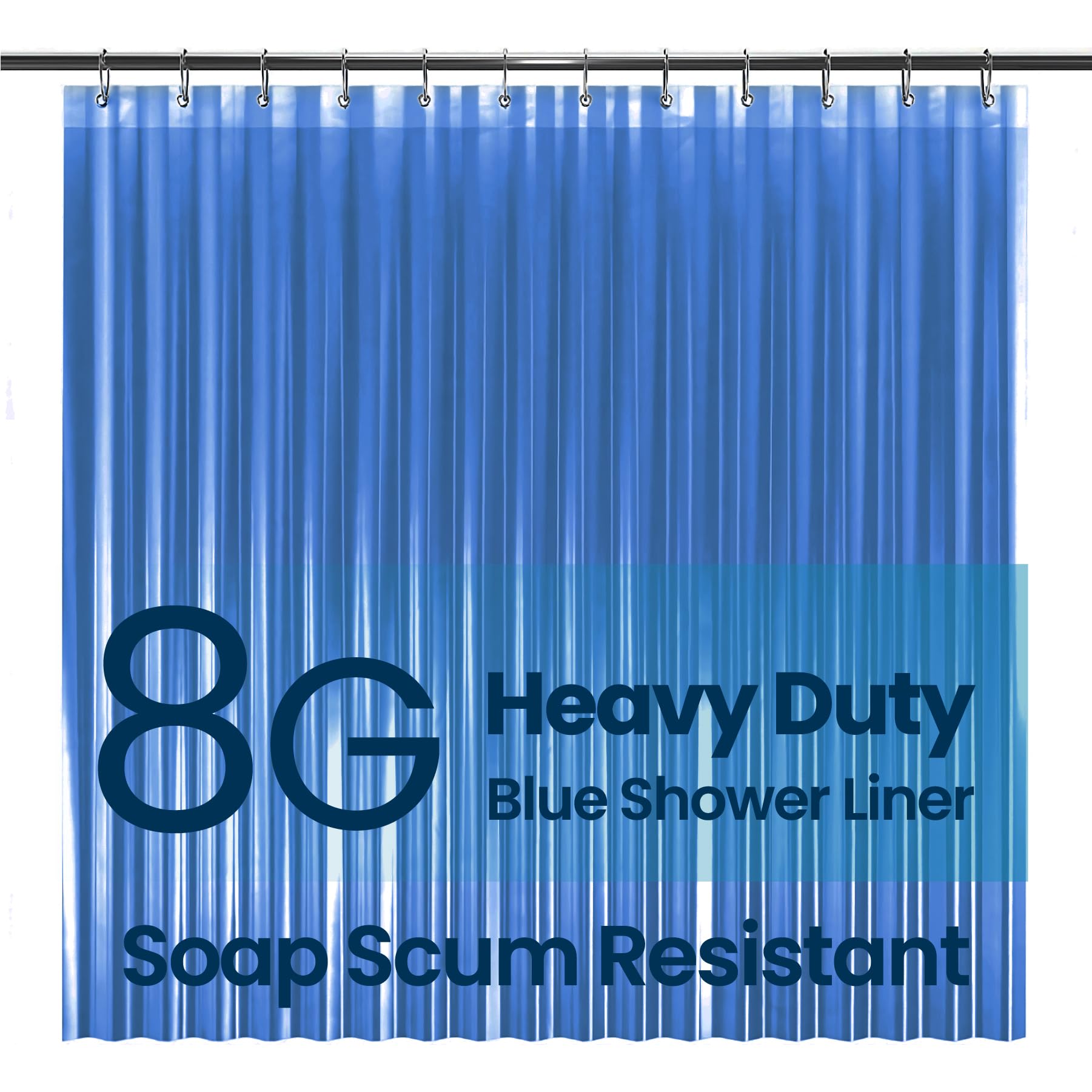 LiBa Bathroom Shower Curtain Waterproof Plastic Shower Curtain Premium PEVA Non-Toxic with Rust Proof Grommets Frosted 8G Bathroom Accessories 72x72