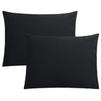 FLXXIE Pillow Cases Queen, Soft Microfiber Pillow Covers with Envelope Closure, Wrinkle Resistant Pillowcases, 2 Piece Set, 20x30, Black